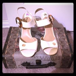 J. Renee “Hanley” Off-white Patent Leather Sandals